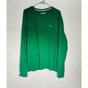 Lacoste Men’s XL Green Waffle Knit Long Sleeve Sleepwear Lounge Top